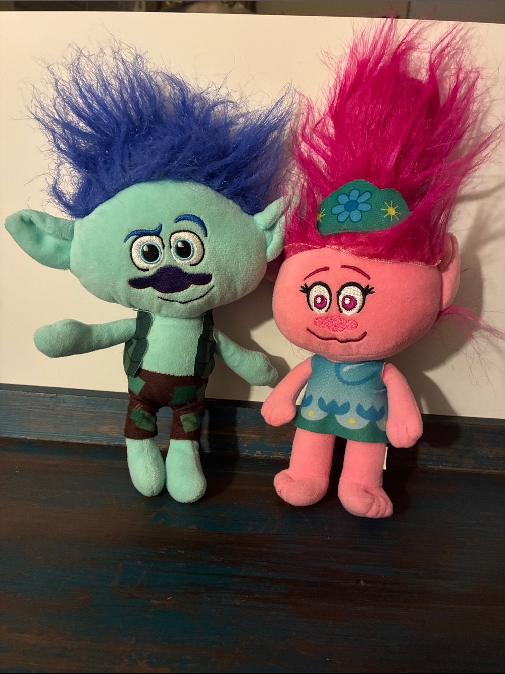 Poppy and Branch DreamWorks Trolls Plush Dolls Toys Pair Broppy